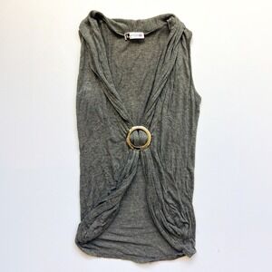 Y2K Body Central Gray Halter Cinched Top